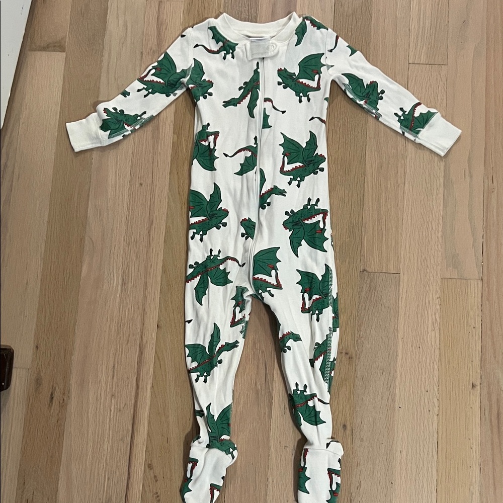Kids Dragon Print One Piece Pajama